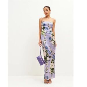 Reformation Frankie Silk Dress Garden